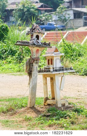 Old Spirit House Or San Phra Phum In Thailand