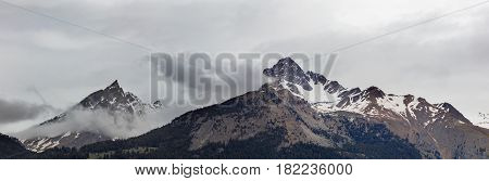 View on Cottian Alps beautiful landscape, Modane, Savoie, France