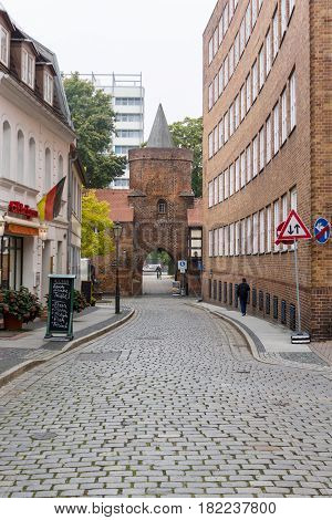 COTTBUS GERMANY - OCTOBER 18 2016: The historic part of town (Alt Markt). Cottbus is a university city and the second-largest city in federal state of Brandenburg.
