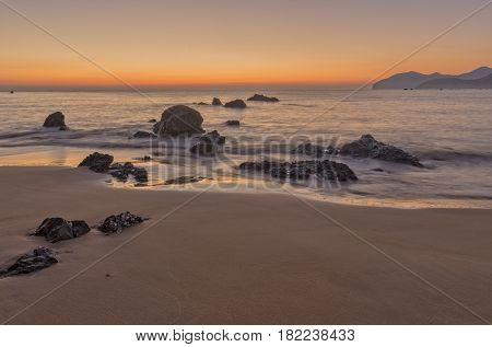 The Beach Of Trengandin In Noja, Cantabria