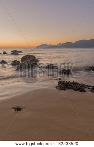 The Beach Of Trengandin In Noja, Cantabria