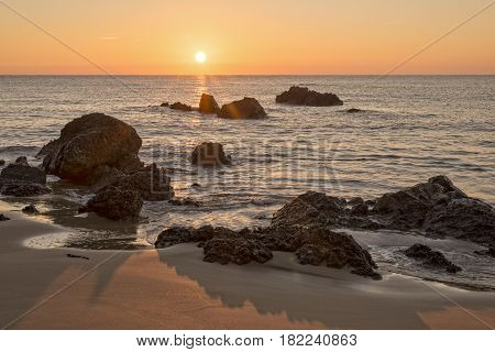 The Beach Of Trengandin In Noja, Cantabria