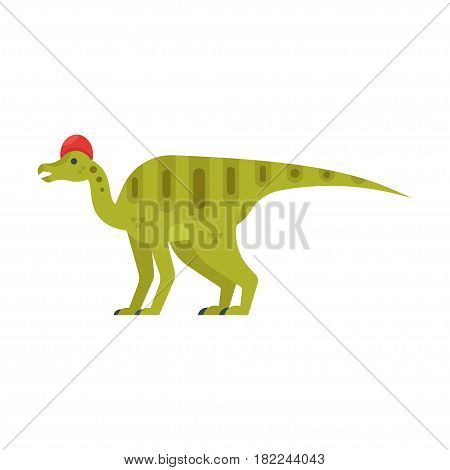 Vector flat style illustration of prehistoric animal - Corythosaurus. Isolated on white background.