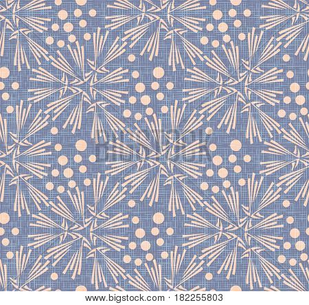 Dandelion flower and polka dot seamless pattern vector, canvas background