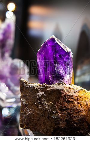 various stones and minerals at the exhibition
