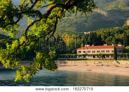 The Queen's Beach near Villa Milocer in Montenegro, near the island of Sveti Stefan.