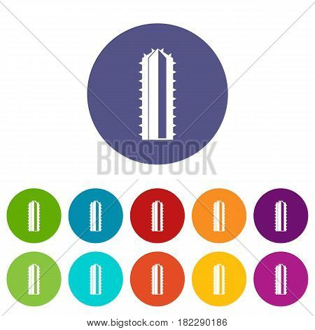 Plant of desert icons set in circle isolated flat vector illustration