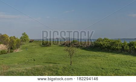 Strachotin village in spring sunny day in Palava area