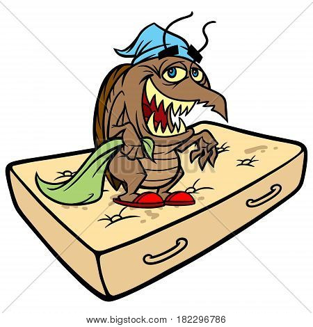 A vector illustration of a cartoon Bed Bug.