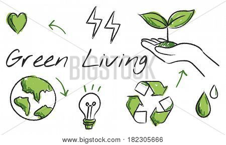 Environmental green icon diagram sketch