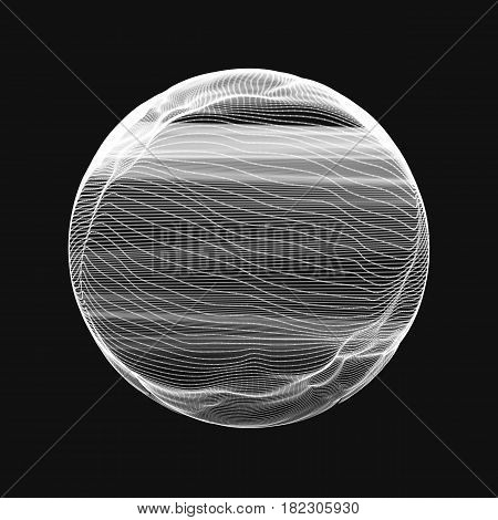 Abstract vector mesh background. Chaotically connected points and polygons flying in space. Flying debris. Futuristic technology style card. Lines, points, circles and planes. Futuristic design.