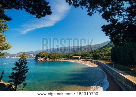 The Queen's Beach near Villa Milocer in Montenegro, near the island of Sveti Stefan.