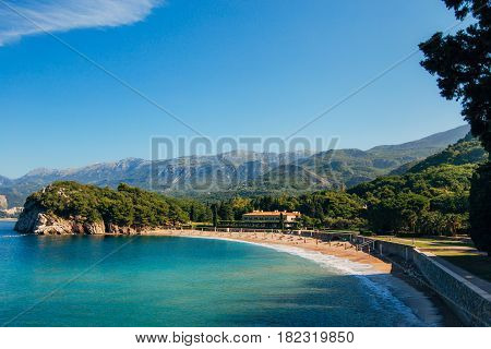 The Queen's Beach near Villa Milocer in Montenegro, near the island of Sveti Stefan.