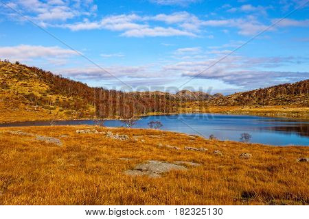Landscape around Dalsnuten in Rogaland Norway .