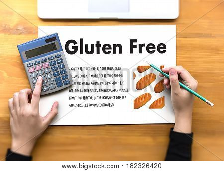 Gluten Free Food  Celiac Disease Nutrition , Healthy Lifestyle Concept With Diet And Fitness , Nutri