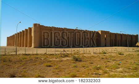 Exterior view to Al-Ukhaidir Fortress aka Abbasid palace of Ukhaider near Karbala Iraq