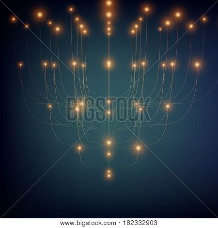 Abstract vector mesh background. Bio luminescence of tentacles. Futuristic style card. Elegant background for business presentations. Eps 10.