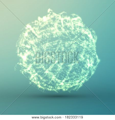 Abstract vector light blue mesh background. Bio luminescence of colony. Futuristic style card. Elegant background for business presentations. Eps 10.