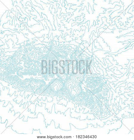 Vector abstract earth relief map. Generated conceptual elevation map. Isolines of landscape surface elevation. Geographic map conceptual design. Elegant background for presentations.