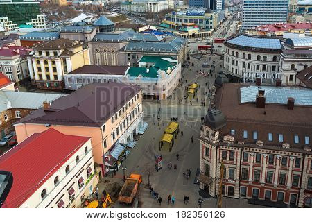 Kazan, Russia - March 27.2017. Top view of the historical center