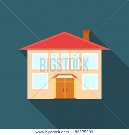 House icon flate. Single building icon from the big city infrastructure flate.