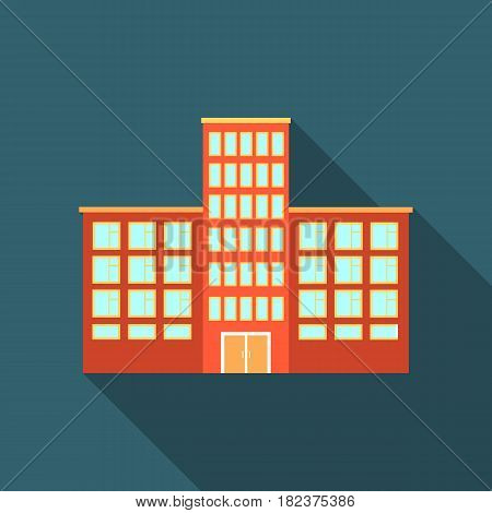 Hospital icon flate. Single building icon from the big city infrastructure flate.