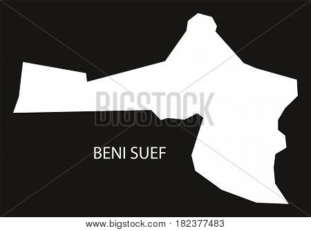 Beni Suef Egypt Map Black Inverted Silhouette Illustration