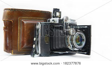 illustrative editorial   RUSSIA, ROSTOV APRIL 5,2017. A front view of the ICON. A 35mm film.The camera of the 1930-1940 release. Germany