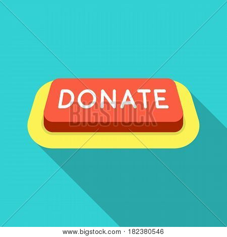 Donate button icon in flate design isolated on white background. Charity and donation symbol stock vector illustration.