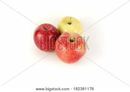 Fresh red apples on a white background
