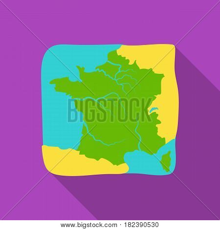 Territory of France icon in flat design isolated on white background. France country symbol stock vector illustration. - stock vector
