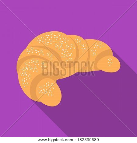 French croissant icon in flat design isolated on white background. France country symbol stock vector illustration. - stock vector