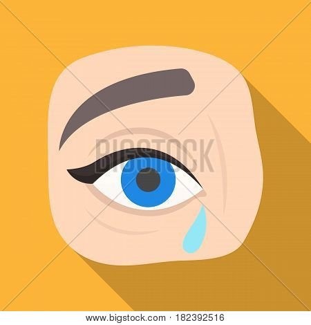 Weepping icon in flat design isolated on white background. Funeral ceremony symbol stock vector illustration.
