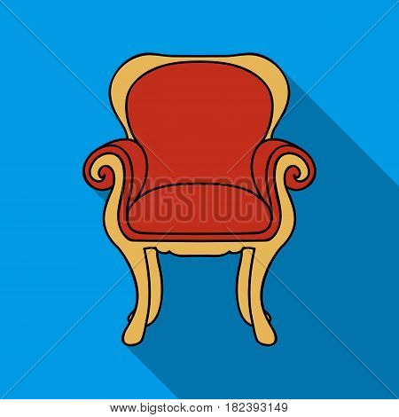 Wing-back chair icon in flat style isolated on white background. Furniture and home interior symbol vector illustration.