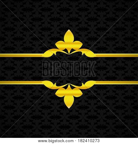 Dark Luxury Background With Gold Ornament Vintage