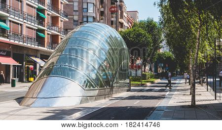 Metro Station In The City Of Bilbao, Spain