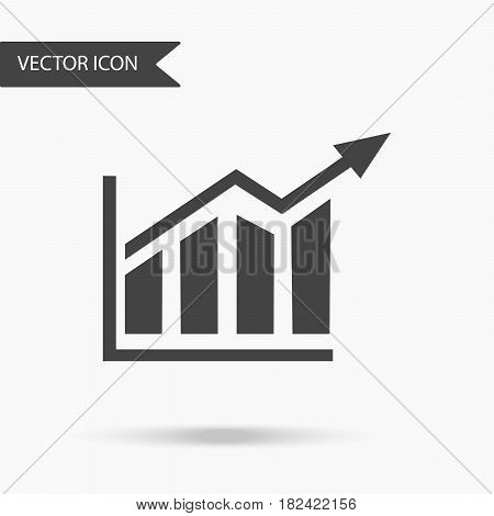Vector business icon graph. Icon for for annual reports charts presentations workflow layout banner number options step up options web design. Contemporary flat design.