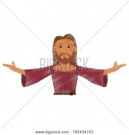 drawing jesus christ salvation devotion design vector illustration eps 10