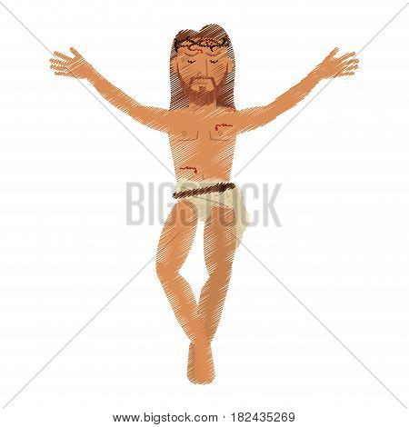 drawing jesus christ sac design vector illustration eps 10