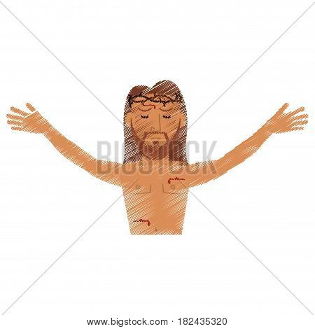drawing jesus christ resurrection design vector illustration eps 10