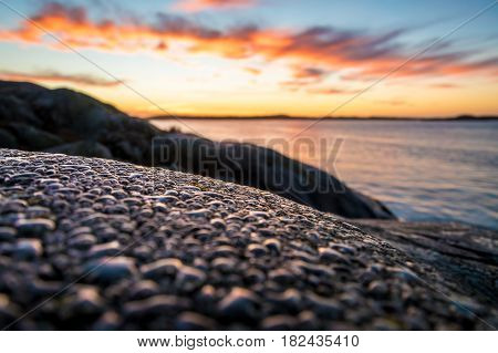 Water Drops on Coast Rocks in Sweden
