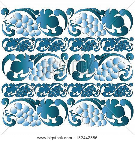 vector ornamental pattern with grapes and grape leaves