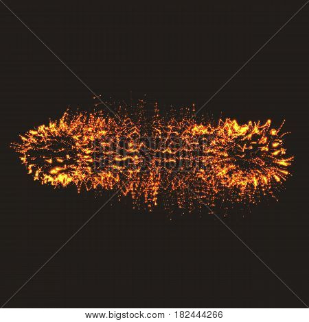Abstract vector mesh background. Bio luminescence of colony. Shining particles connected with polygons. Futuristic style card. Elegant background for business presentations. Eps 10.