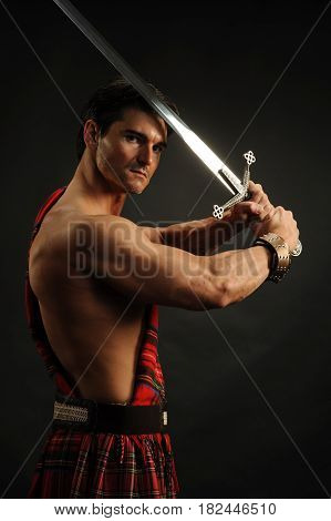 The determined warrior is about to go to battle.