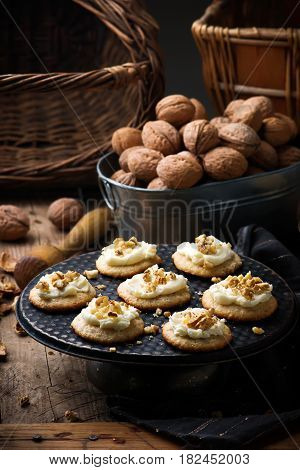 Old Fashioned Sour Cream Cookies.style rustic.selective focus