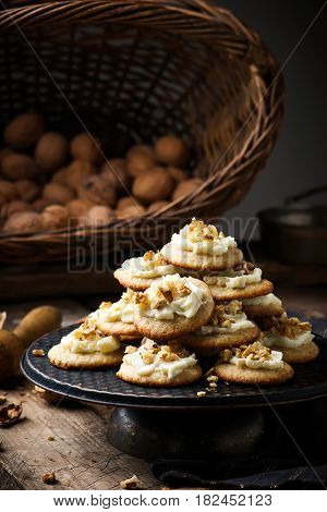 Old Fashioned Sour Cream Cookies.style rustic.selective focus