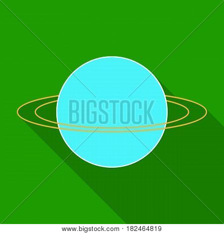 Uranus icon in flat design isolated on white background. Planets symbol stock vector illustration.