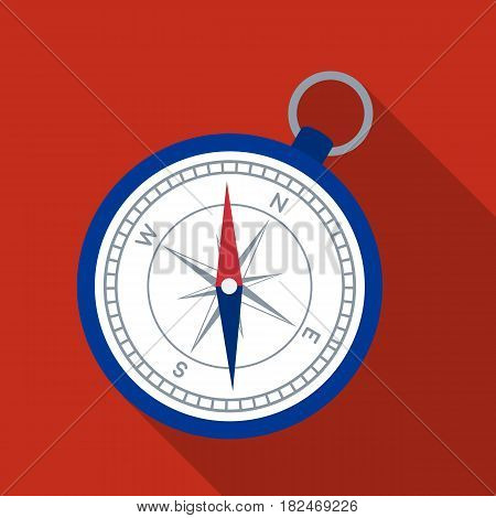 Compass icon in flat design isolated on white background. Rest and travel symbol stock vector illustration.