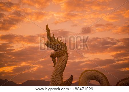 Thailand Phayao Lake Phayanak Naga Statue