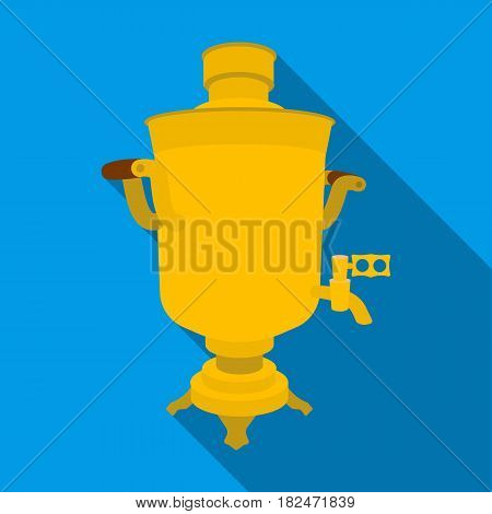 Samovar icon in flat design isolated on white background. Russian country symbol stock vector illustration.